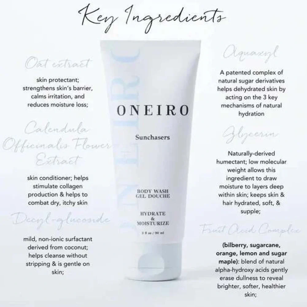 ONEIRO Sunchasers Body Wash Gel Hydrate & Moisturize 3 fl oz‎ / #M7142